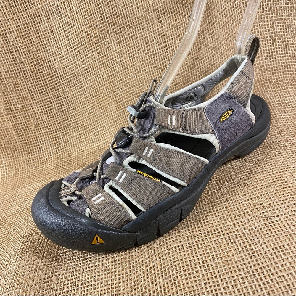 Keen Sandal Waterproof Hiking Gray -ish Black Cord Bungee Newport H2 Men's Sz 10